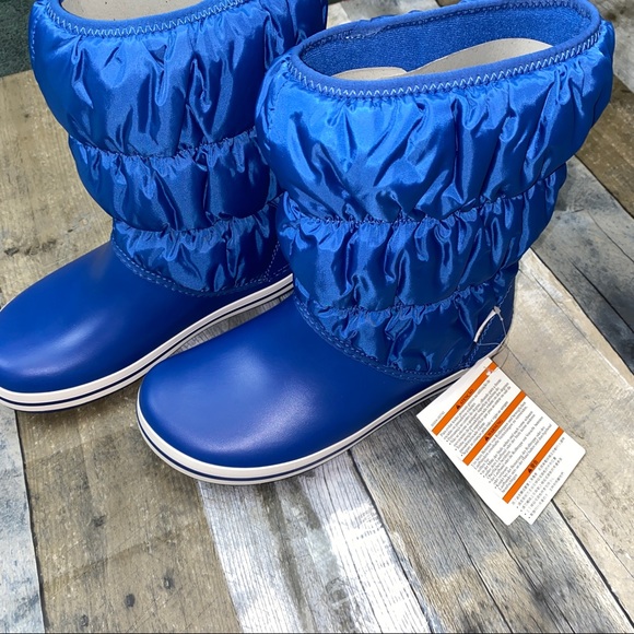 🌟☘️HP☘️🌟NWT CROCS Winter Puff Boots - Royal Blue - Women’s Sizes - Very Cute! - Picture 3 of 10